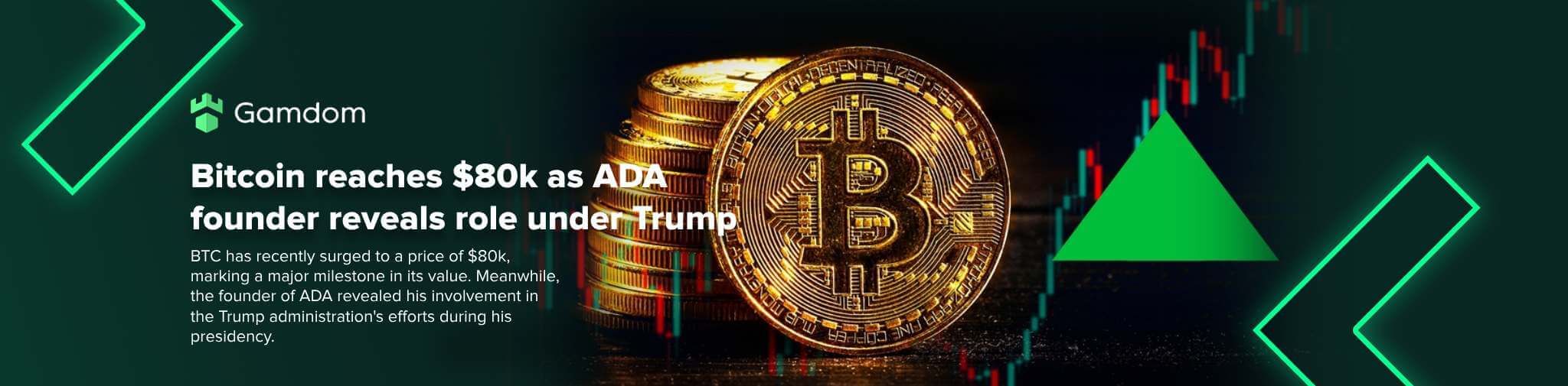 Bitcoin reaches $80k as ADA founder reveals role under Trump